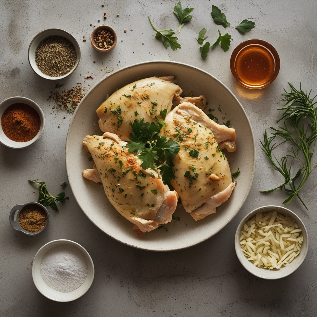 Ingredients for Delicious Cowboy Butter Chicken Breast Recipe - Easy Baked Chicken Dinner for Busy Weeknights
