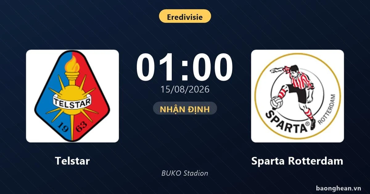 Pertandingan antara Telstar dan Sparta Rotterdam di Stadion BUKO dalam ajang Eredivisie.