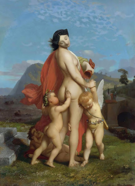 A Young Nymph Teased By Putti 1851