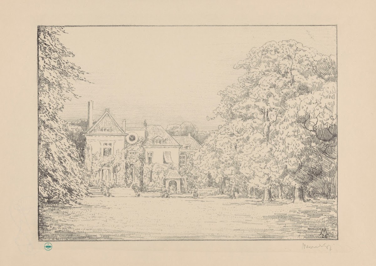 Gezicht op Huis te Werve vanuit de tuin Huis te Werve 1929