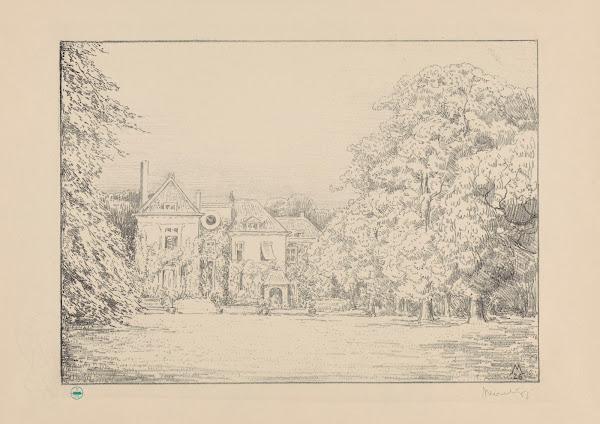Gezicht op Huis te Werve vanuit de tuin Huis te Werve 1929