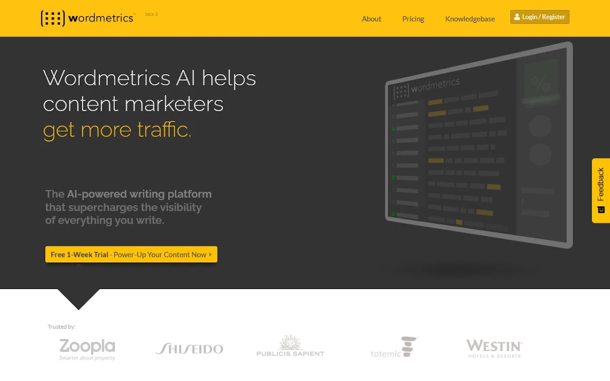 Captura de Wordmetrics