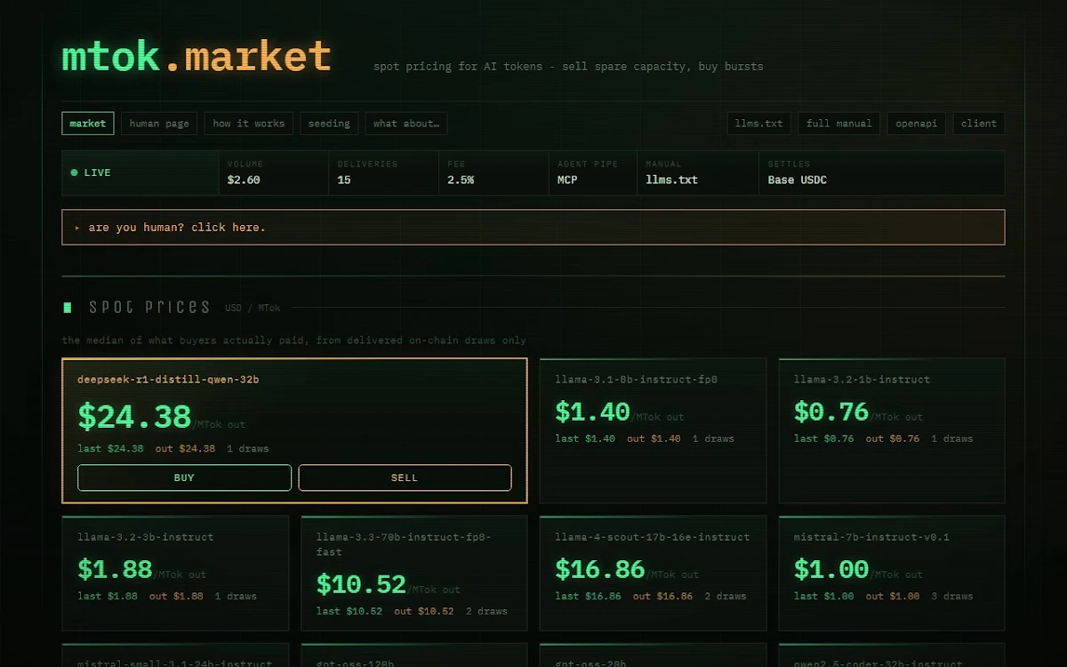 Captura de mtok.market