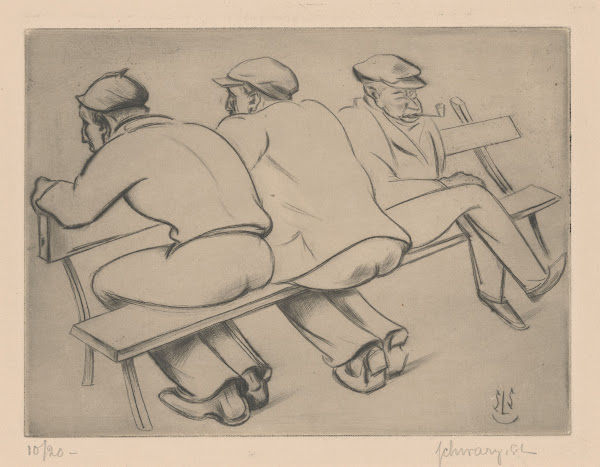 Drie mannen op een bank 1886   1931