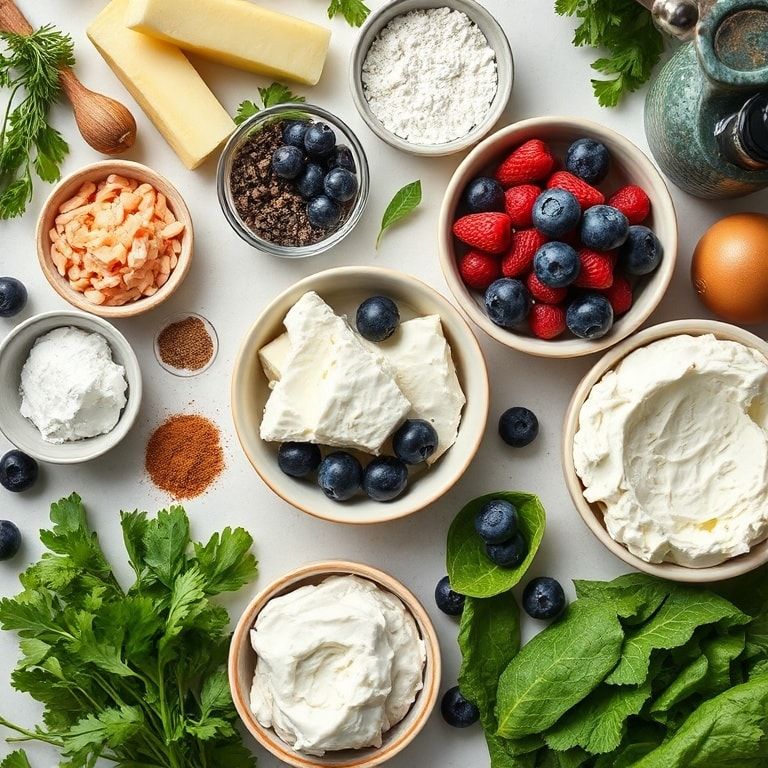 Ingredients for Easy Baked Blueberry Cottage Cheese Breakfast Bowls: Quick & Creamy Breakfast Perfection