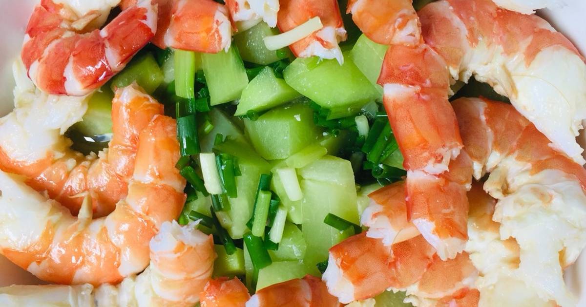 Tôm luộc và canh su su