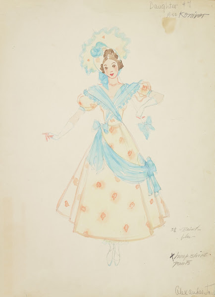 Pirates of Penzance Daughter 7 Yellow gown with orange print 1934 1943