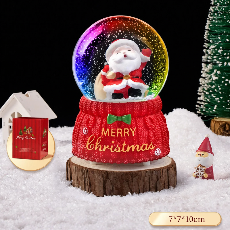 Christmas Snow Globe with Music Box and Coach Design