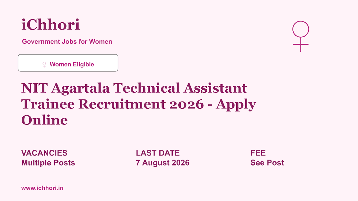 NIT Agartala Technical Assistant Trainee Recruitment 2026 - Apply Online - iChhori