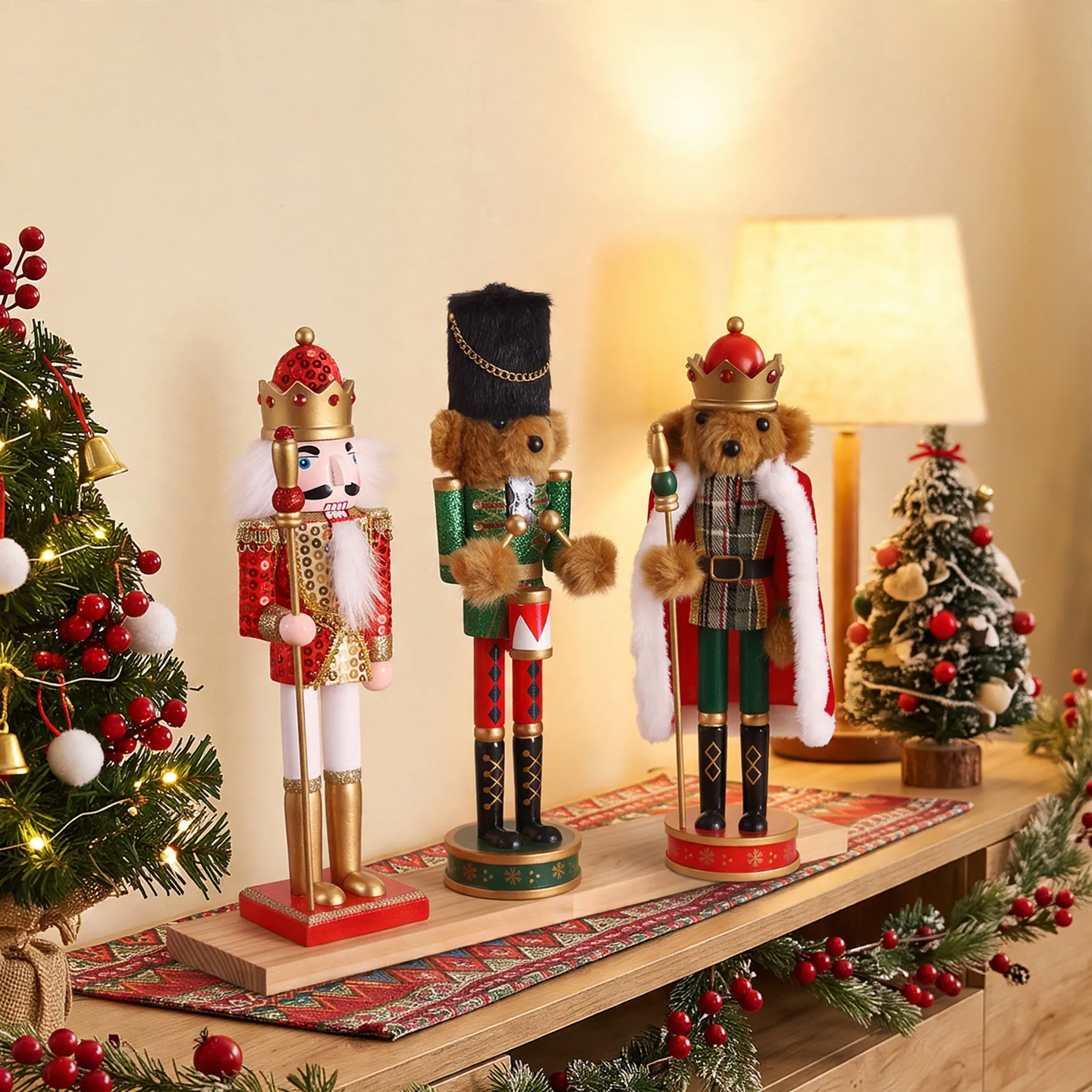 Decorative wooden nutcracker figure, 30 cm