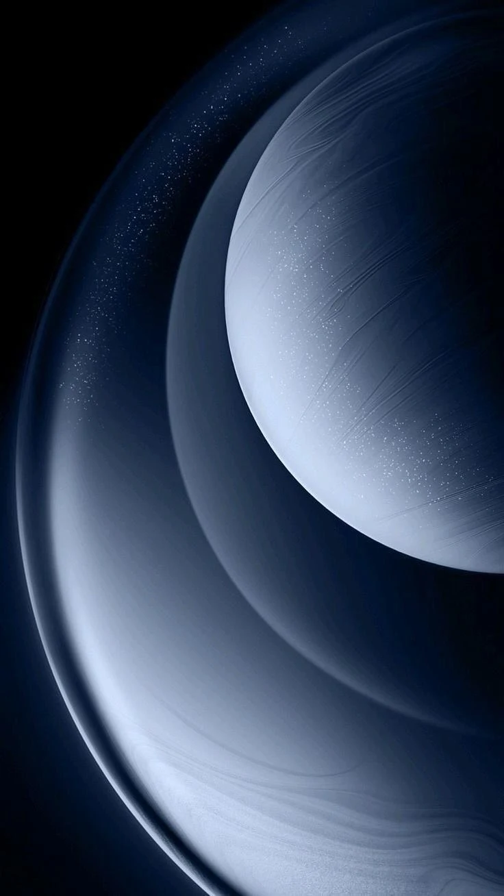 Abstract Blue Planet Rings - Abstract Digital Art iPhone Wallpaper (736x1308)