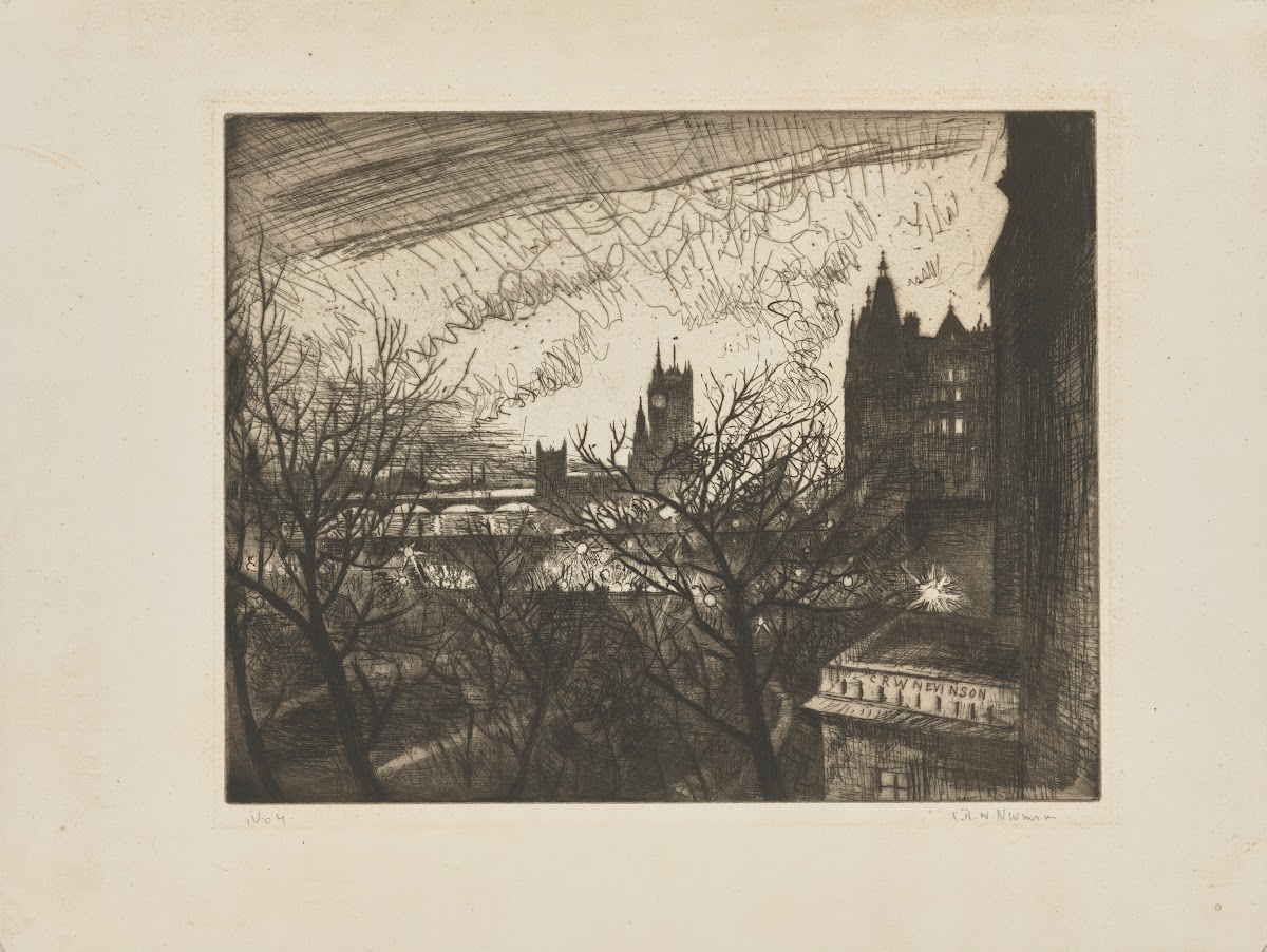 Westminster from the Savage Club Adelphi 1928 1929