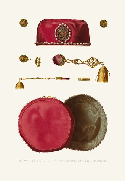 Shapochka tsarevicha Dimitriia Ioannovicha petlitsa i pugovitsa 1849   1853