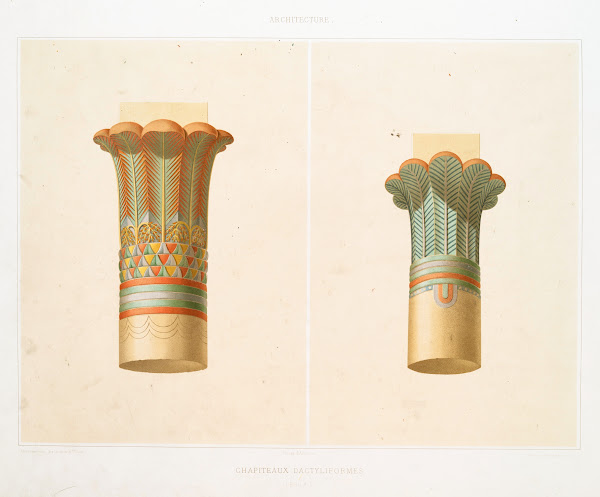 Architecture chapiteaux dactyliformes Temple de Philæ 1878
