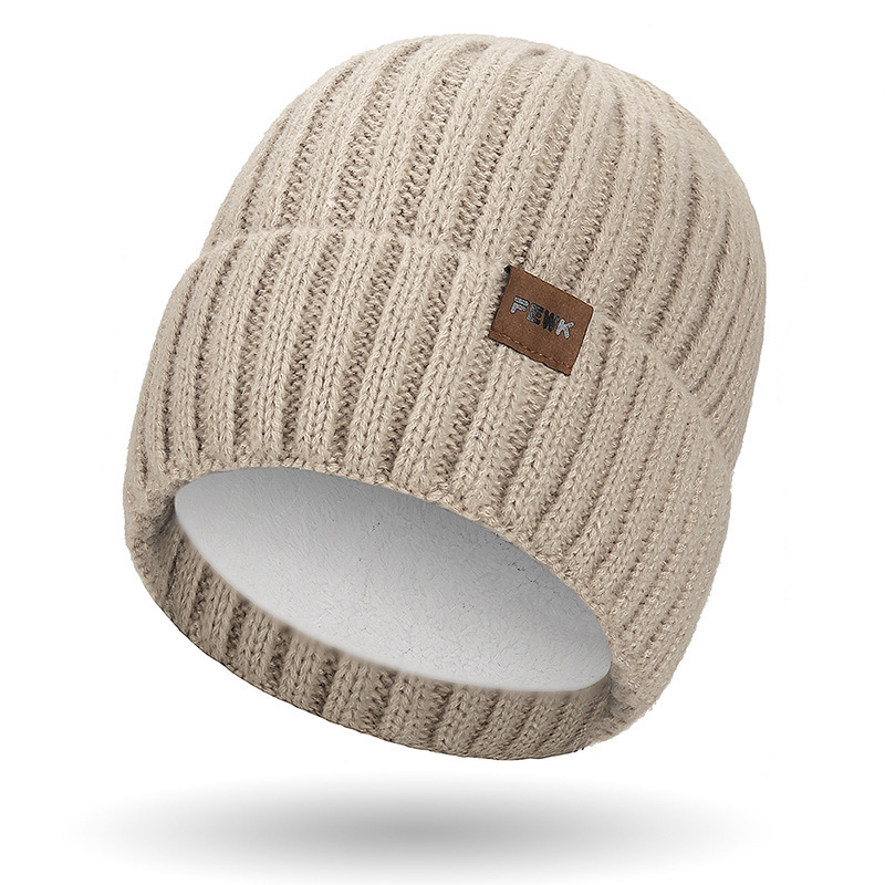 Unisex Strickmützen- und Schal-Set, gefüttert