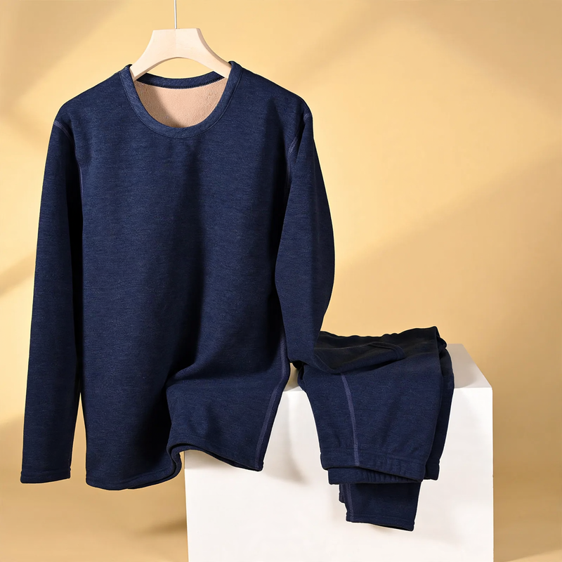 Thermo-Unterwäsche-Set, gefüttert, Rundhalsausschnitt