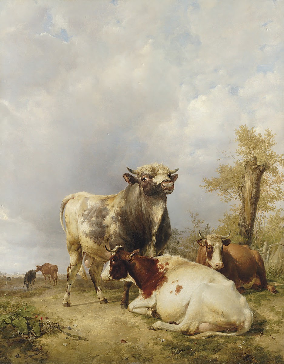 A Bull And Cows In A Landscape 1825