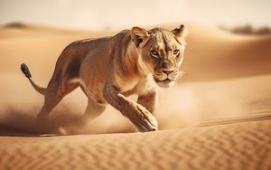 Desert Lioness Wallpaper
