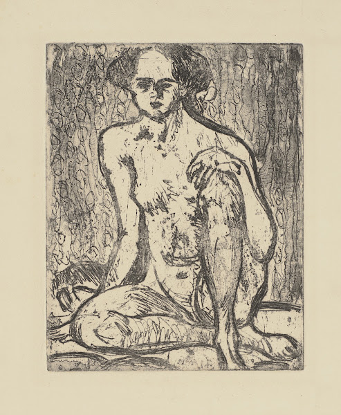 Sitzender Mädchenakt 1907