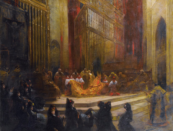 Elégantes dans une église espagnole