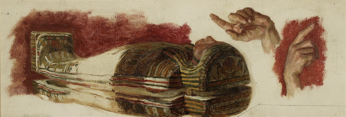 Sketches of a mummy and hands  Studies for Allegory of Science between 1881 and