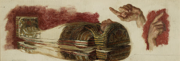 Sketches of a mummy and hands  Studies for Allegory of Science between 1881 and