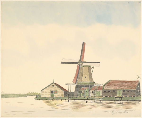 Molens Oliemolen De Bonte Hen Kalverringdijk 1930 1940