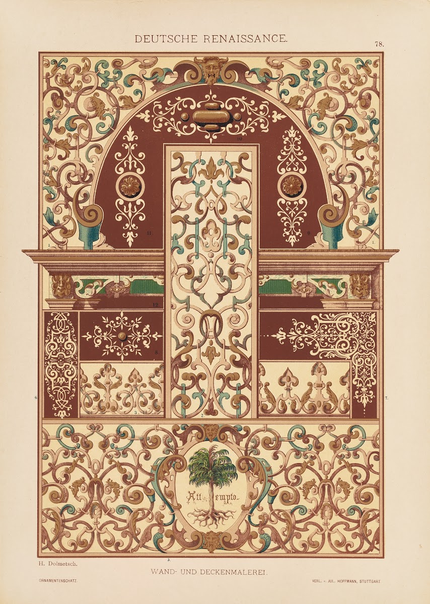 Deutsche Renaissance  Wand  und Deckenmalerei 1887