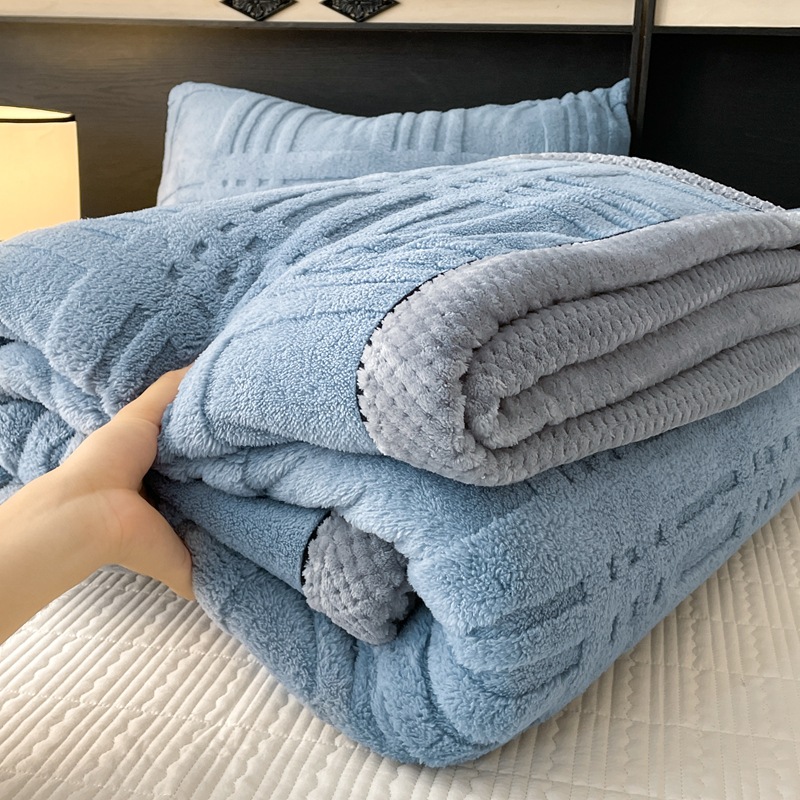 Soft Coral Fleece Living Blanket, Double-Sided, Various Sizes