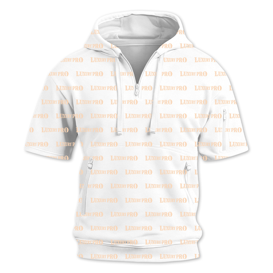 AOP Black Ribbon 3D Short Sleeve Half Zip Sweatshirt