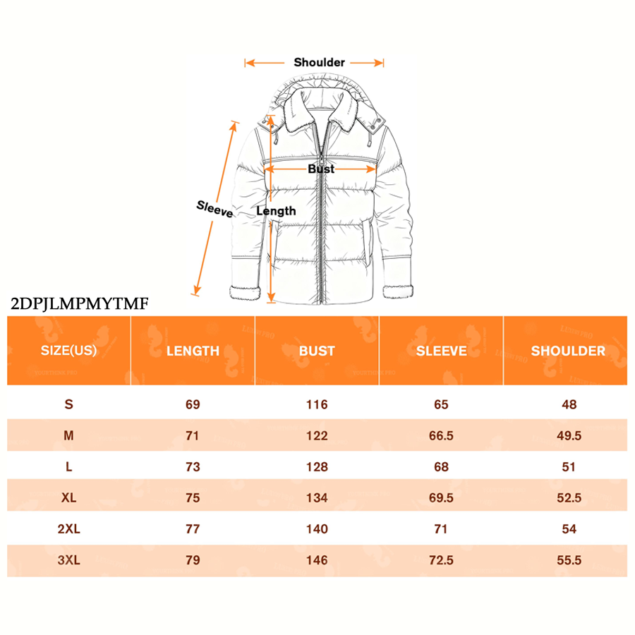2D patterned hooded fur-coated cotton coat