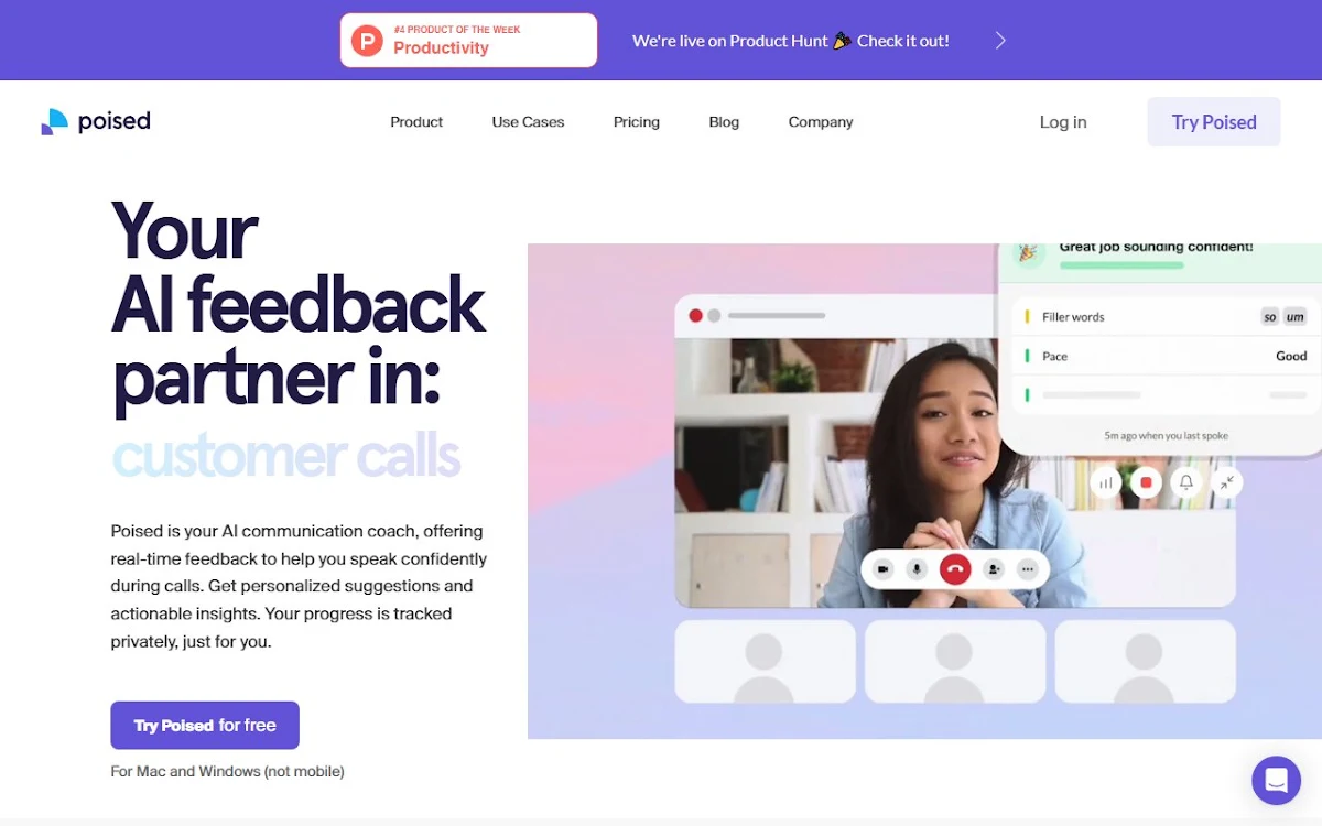 Captura de Poised: AI-Powered Communication Coach