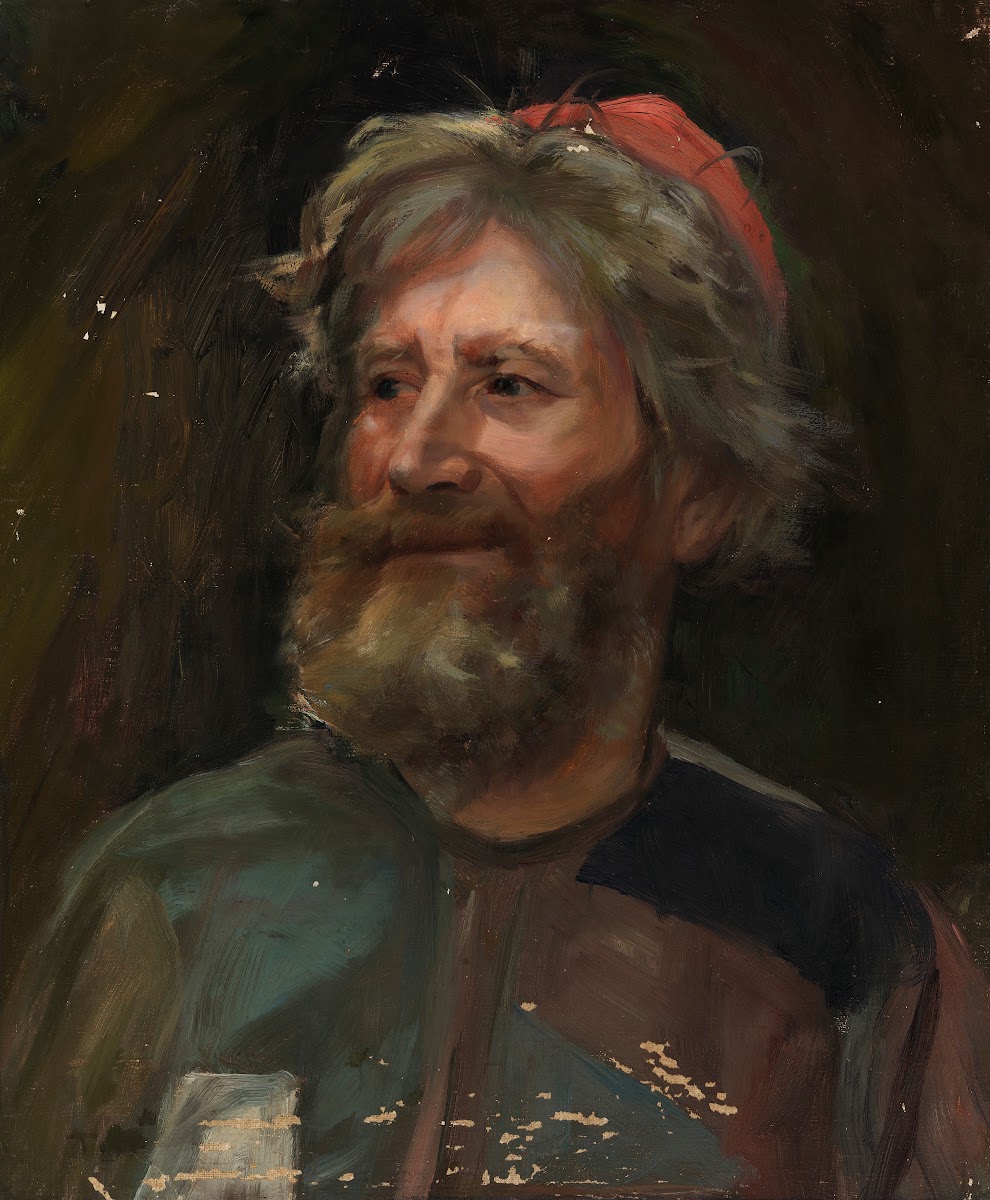 Old Man Wearing a Red Cap sketch for the painting Fairy Tale Princess 1895   189