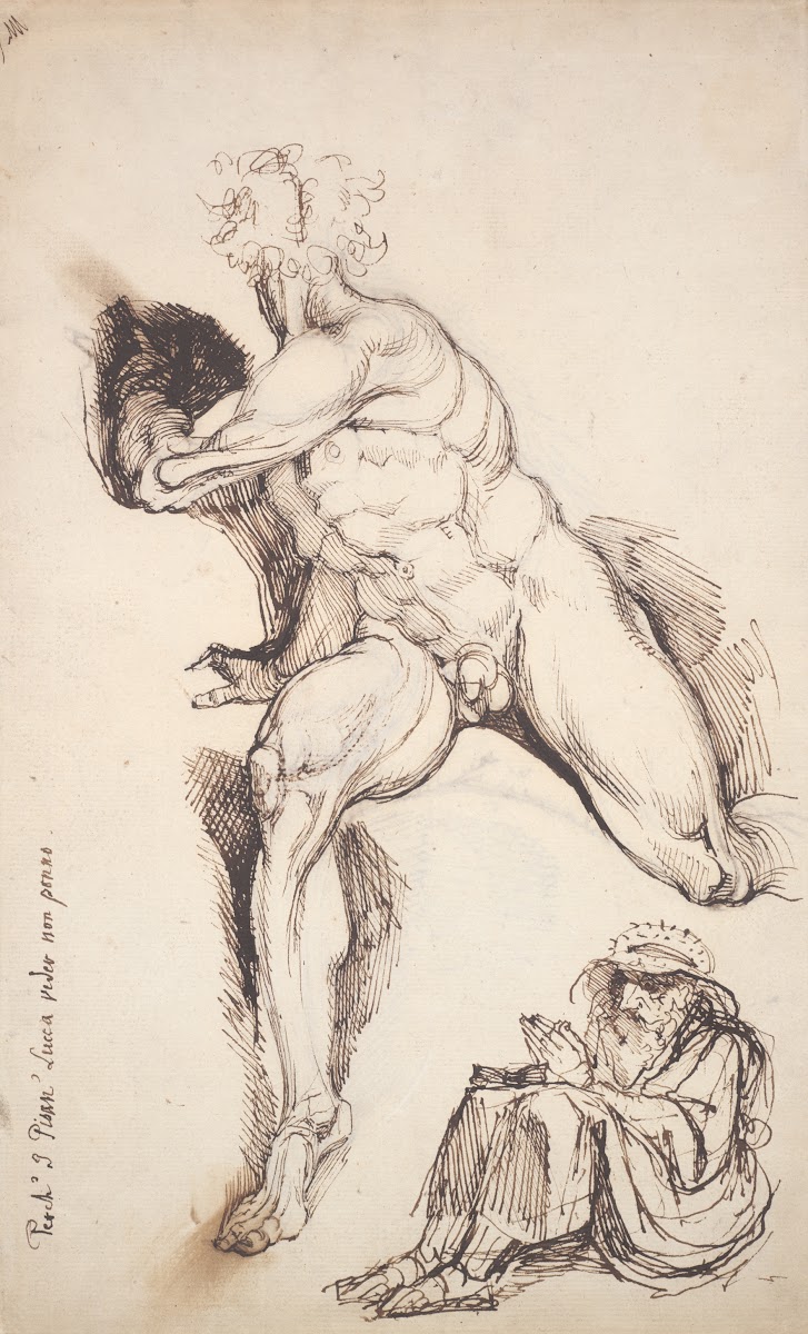 Male nude and seated hermit ca17901800