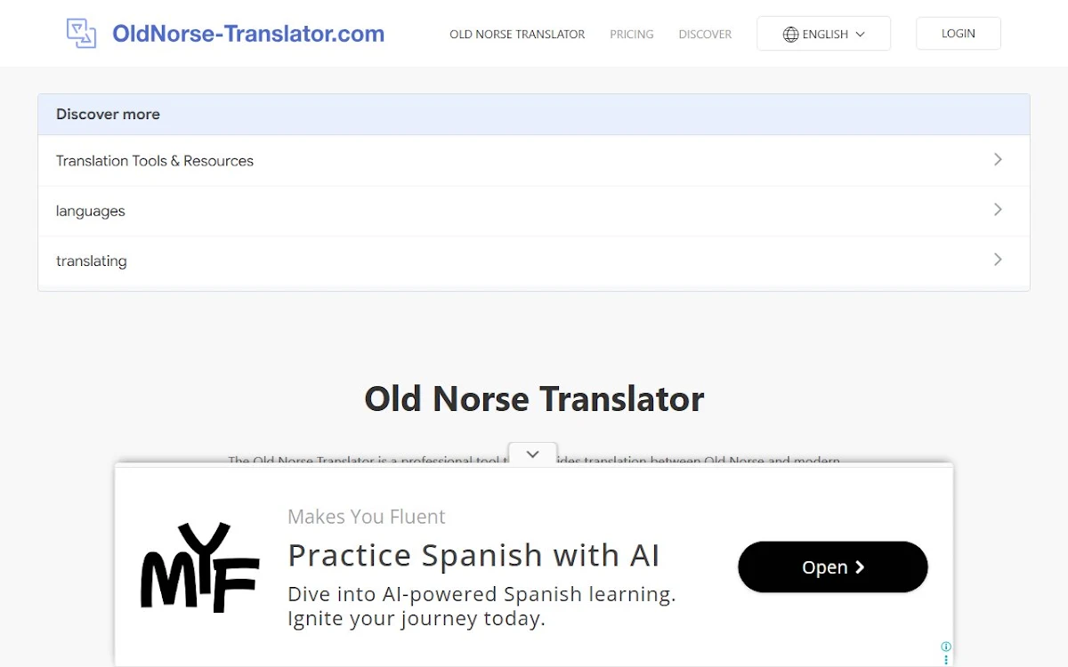 Captura de Old Norse Translator