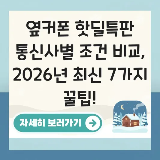 옆커폰 핫딜특판 통신사별 조건 비교