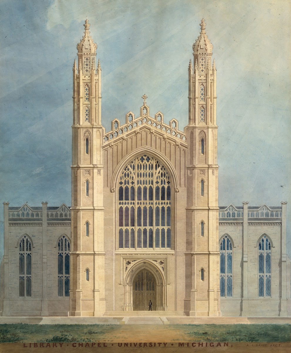 Library and Chapel University of Michigan Ann Arbor front elevation 183839