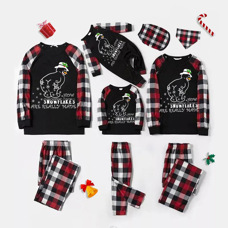 Weihnachts-Pyjama-Set für die Familie, langärmelig, mit Karomuster