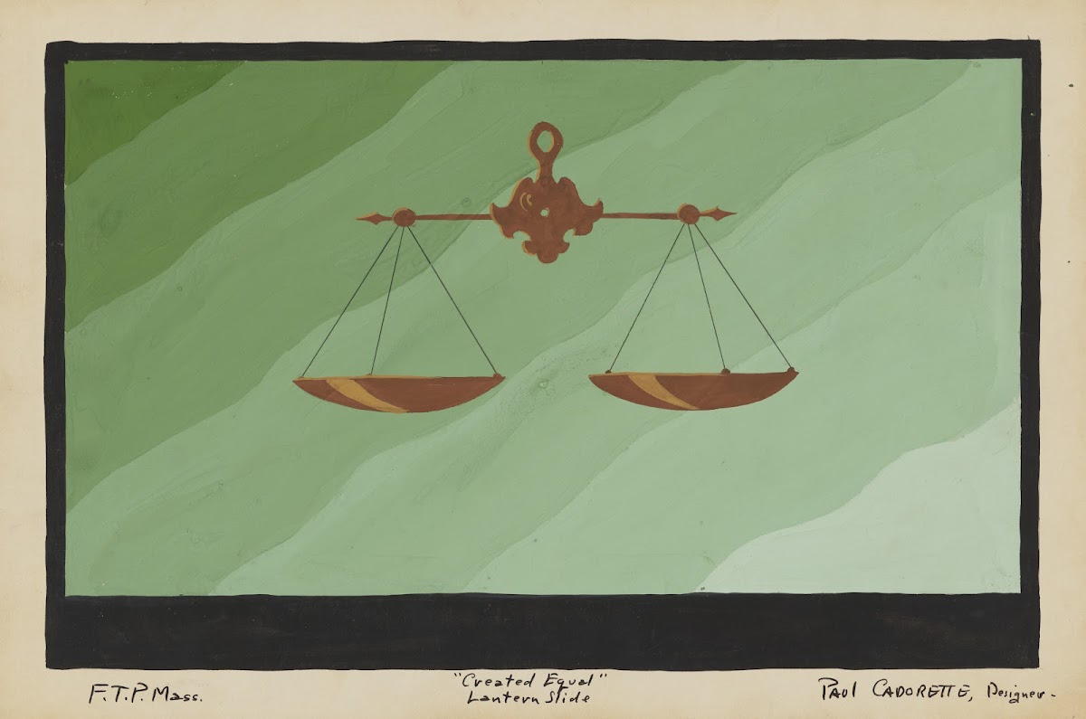 Created Equal Sketch no 2b Lantern Slide 1934 1943