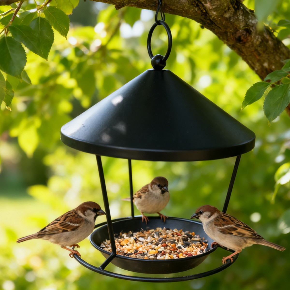 Hängende Vogelfutterstation aus Eisen, Ring-Design