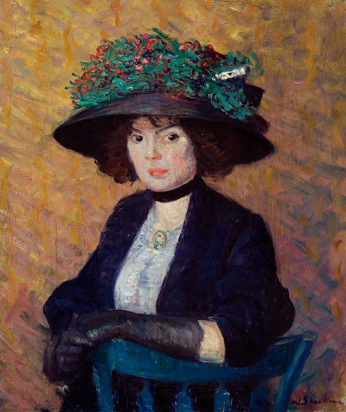Woman with Green Hat c 1909