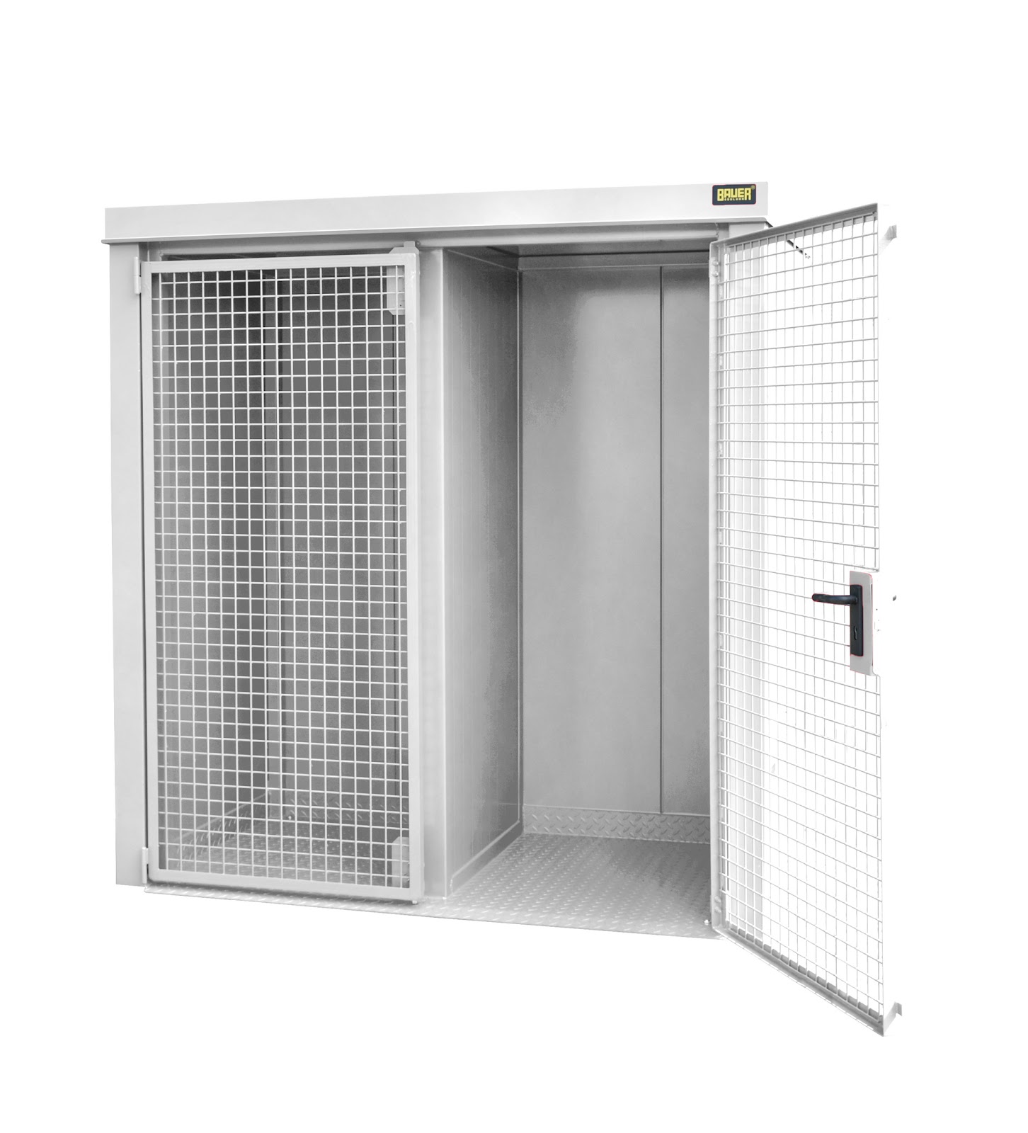 Gasflessen-container GFC-B/W M1, gelakt, Grijswit