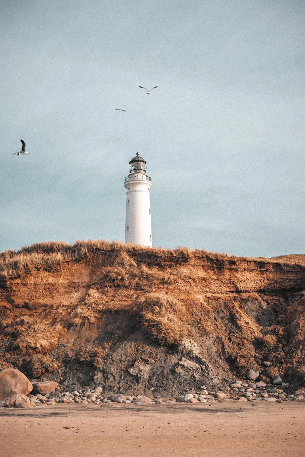 Lighthouse On A Grassy Cliff - Coastal Photography 5K iPhone Wallpaper (3677x5516)