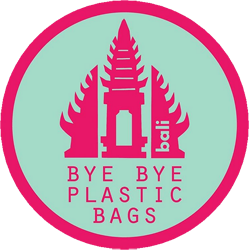 Bye Bye Plastic Bags Logo. National waste care day, Circular Economy, Women and Sustainability. CarbonEthics Indonesia