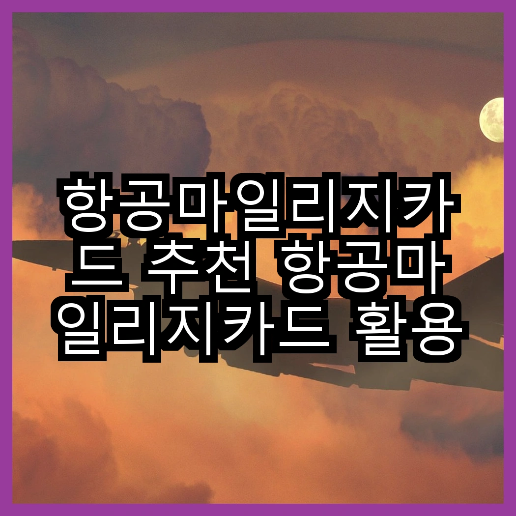 항공마일리지카드 추천 항공마일리지카드 활용법 정리 썸네일