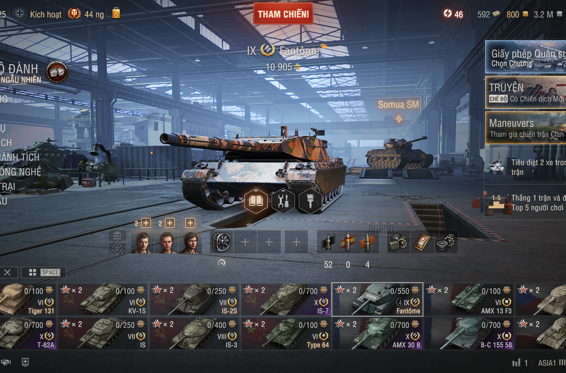 Acc World of Tanks PC gồm 5 tank X 60TP, IS-7, T-62A, AMX 30...