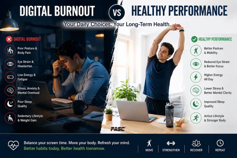 Digital burnout vs healthy performance