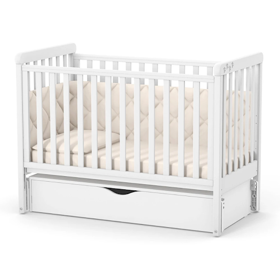 Bed Veres LD12 with longitudinal pendulum and drawer white