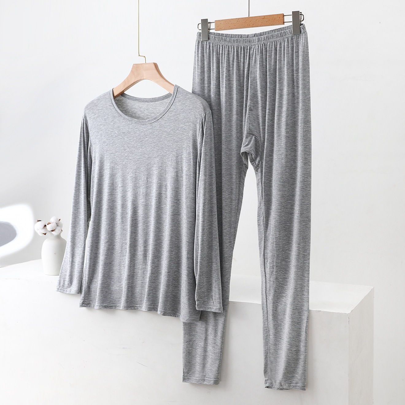 Men's Thermal Underwear Set, Modal, Plus Sizes