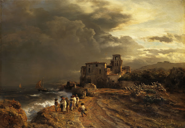 Abziehender Sturm an der italienischen Küste